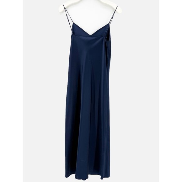Polo Ralph Lauren Satin Midi Slip Dress in Newport Navy Sz 6 - Picture 3 of 13